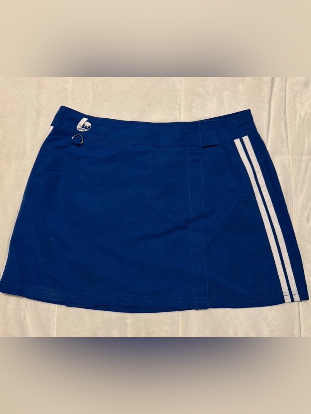Royal Blue Women's swim coverup skirt with Stripe Accents